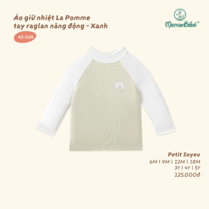 Áo giữ nhiệt La Pomme tay raglan năng động - Sợi Petit Soyeu thoáng mát - Bé trai/ gái - 6M - 5Y