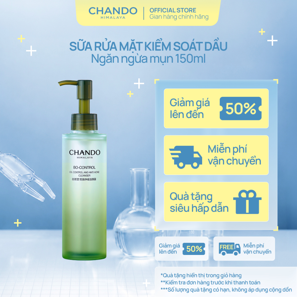 Sữa Rửa Mặt Kiểm Soát Dầu Làm Giảm Mụn CHANDO Himalaya 150ml Hàng Chính Hãng