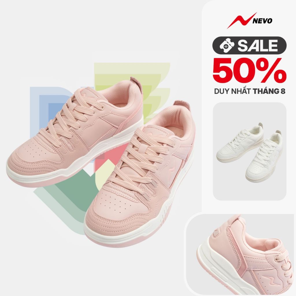 Giày Sneaker Nữ NEVO Chống Trượt Safemove Da Tổng Hợp Êm Chân Đi Học Đi Chơi Walking Thể Thao WESE25A002