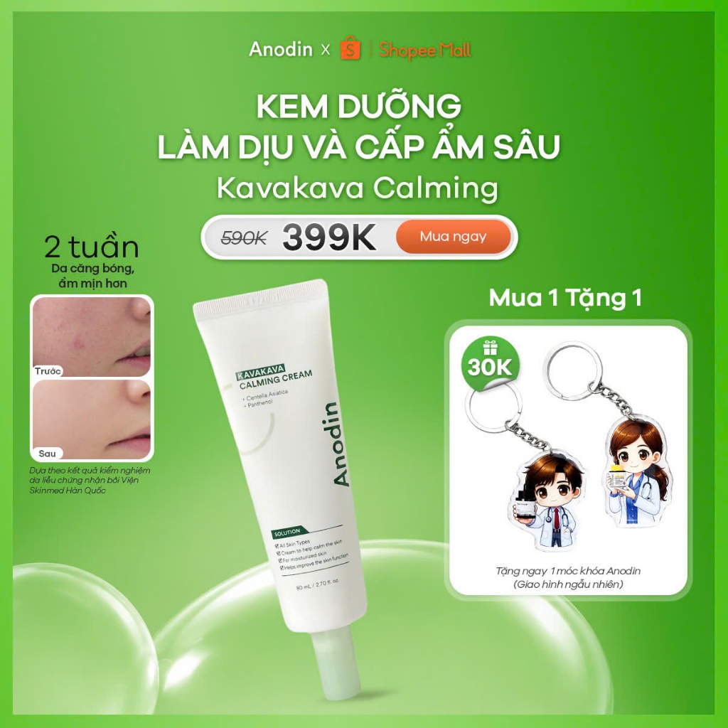 Kem dưỡng làm dịu và cấp ẩm sâu Anodin Kavakava Calming 80g - Hàng chính hãng (date t4/2027)
