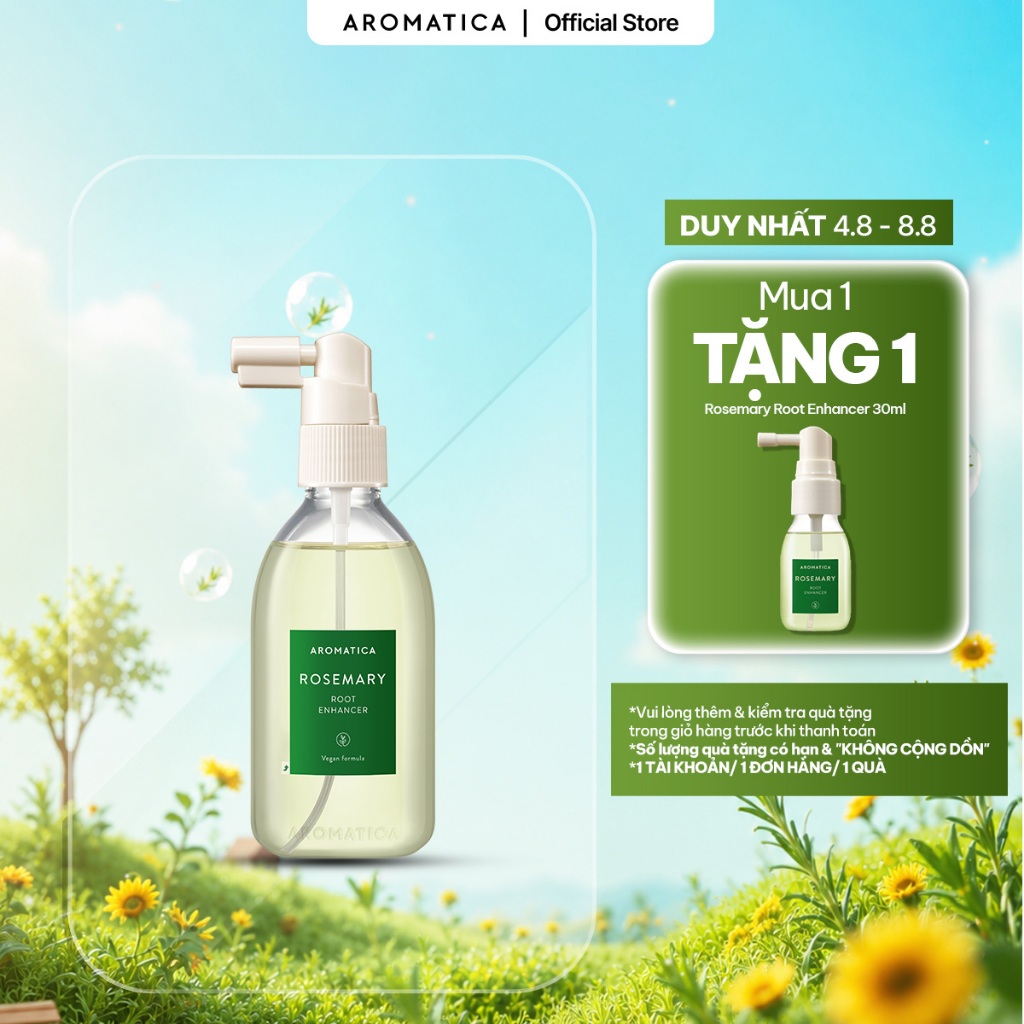 Xịt Dưỡng Chân Tóc Hương Thảo AROMATICA Rosemary Root Enhancer 100ml