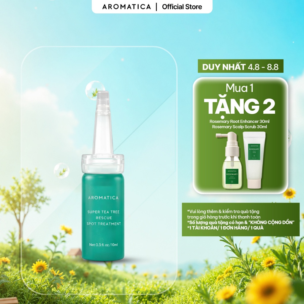 Chấm Mụn Tràm Trà Aromatica Super Tea Tree Rescue Spot Treatment 10ml
