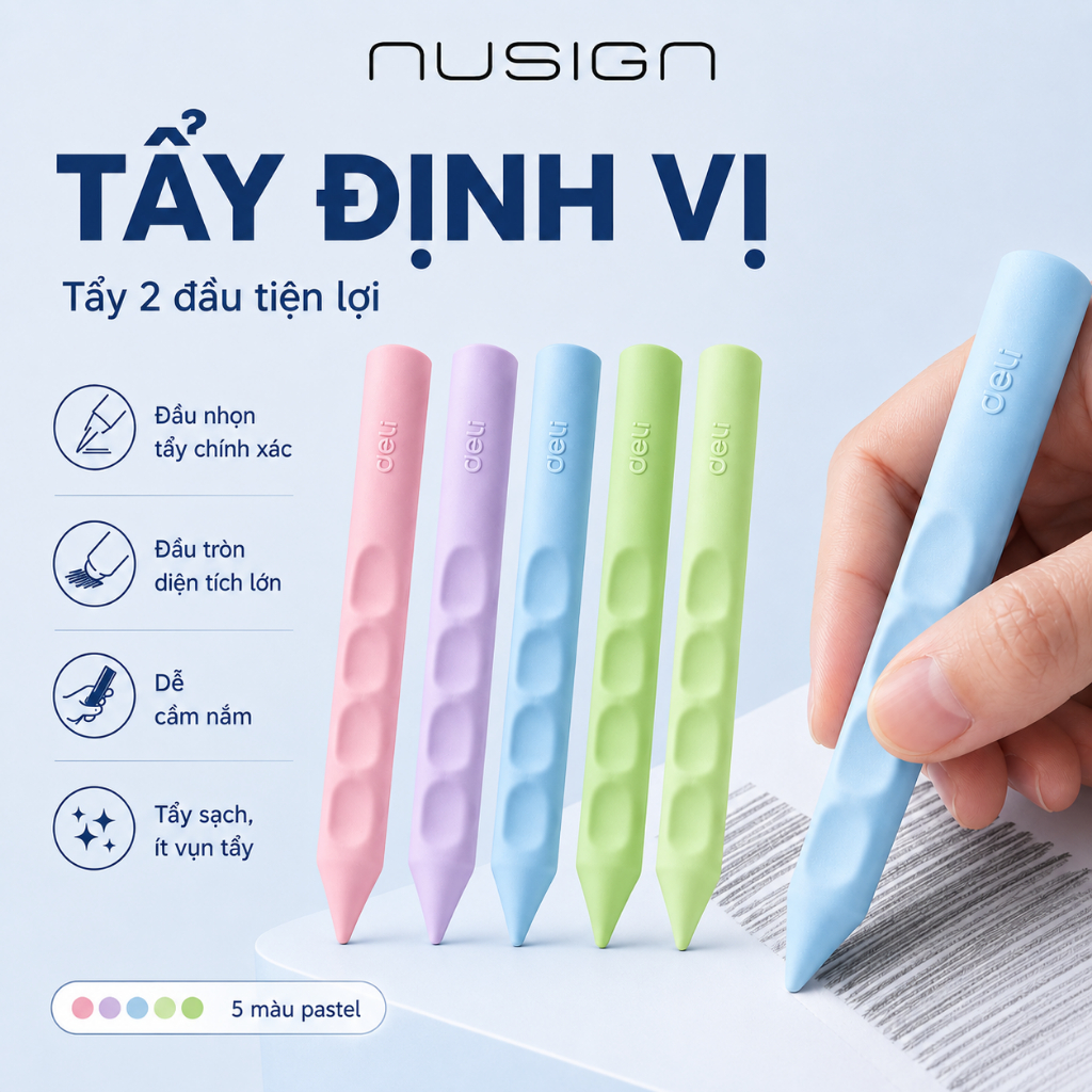 [HOT] Gôm Tẩy nh V, Tẩy Bút Chì Deli Siêu Sạch t Vụn Không Mòn Giấy Phù Hợp Cho Học Sinh, Cho Bé Vẽ Tranh Phác Thảo