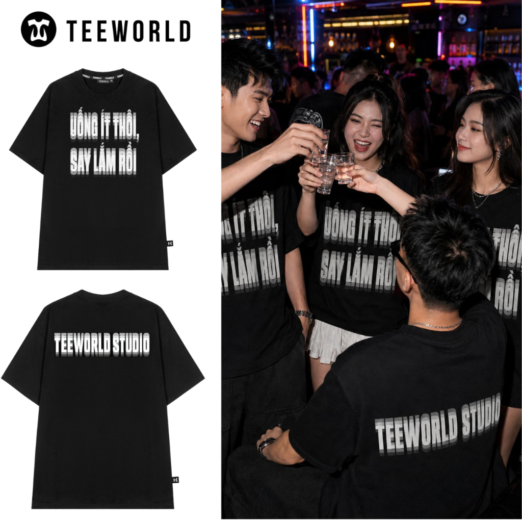 Áo Thun LocalBrand Teeworld UỐNG ÍT THÔI Unisex Nam Nữ