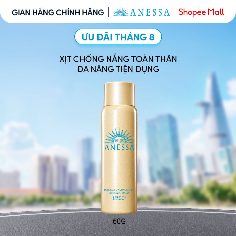 Xịt chống nắng dưỡng da đa năng tiện dụng bảo vệ hoàn hảo Anessa Gold Spray SPF50+ PA++++ 60g