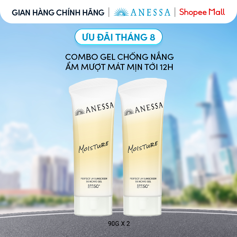 Combo Gel chống nắng dưỡng da dưỡng ẩm bảo vệ hoàn hảo Anessa Gold Gel SPF50+ PA++++ 90gx2