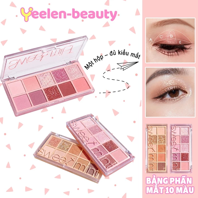 Bảng phấn mắt 10 ô romand, Phấn mắt Hàn Quốc, phấn mắt lâu dài, Lên màu chuẩn, Phấn mắt trang điểm, Không vón cục