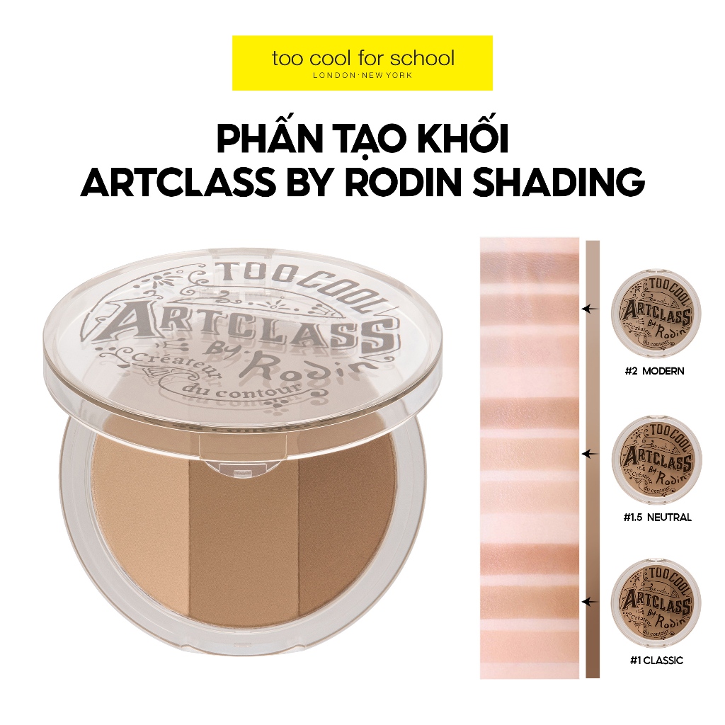 9.5G bảng phấn tạo khối 3 màu finish mỏng nhẹ tự nhiên TOO COOL FOR SCHOOL ARTCLASS By Rodin Shading