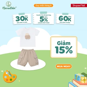 (MamanBébé chính hãng) Bộ cộc tay La Pomme lát bánh mì vui nhộn - Sợi Natural Cotton thoáng mát – Bé trai - 9M - 5Y