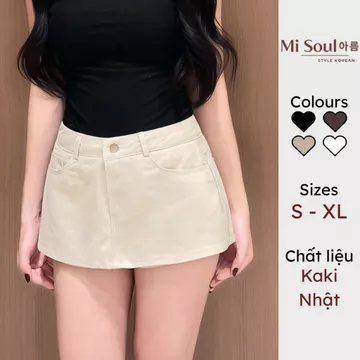 Quần Giả Váy Kaki Dáng Ngắn Có Lót Sexy, Chân Váy Lót Quần Tà Váy Ngoài Cá Tính MiSoul 565