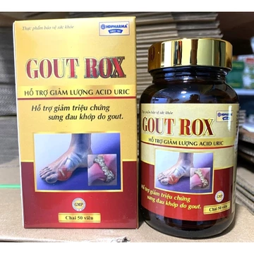 GOUT ROX hỗ trợ giảm triệu chứng sưng đau khớp do gout, giảm lượng Acid Uric viênn
