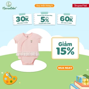 Body cộc tay La Pomme bèo nhún mầm xinh đón nắng - Sợi Petit Soyeu thoáng mát – Bé gái - 0M - 9M