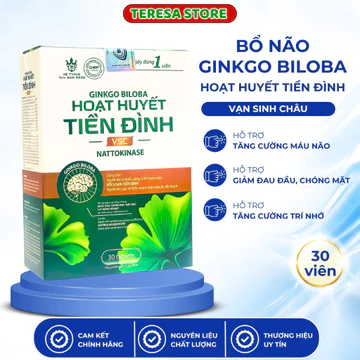 Viên uống hoạt huyết tiền đình bổ não, giảm đau đầu hoa mắt chóng mặt Ginkgo Biloba VSC hộp 30 viên