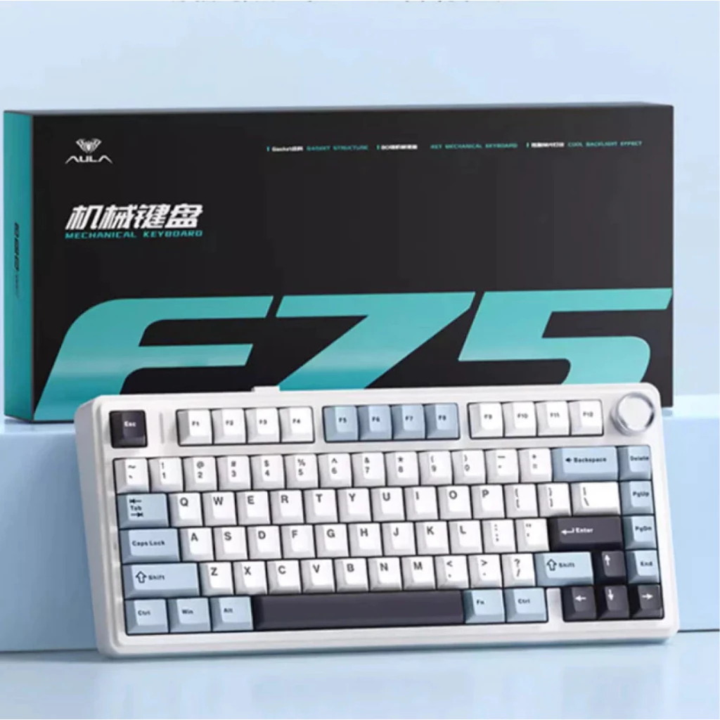 Bàn phím cơ gaming Aula F75 3 mode kết nối, có núm chỉnh âm lượng, LED RGB THkeyboard (NEW) | BigBuy360 - bigbuy360.vn