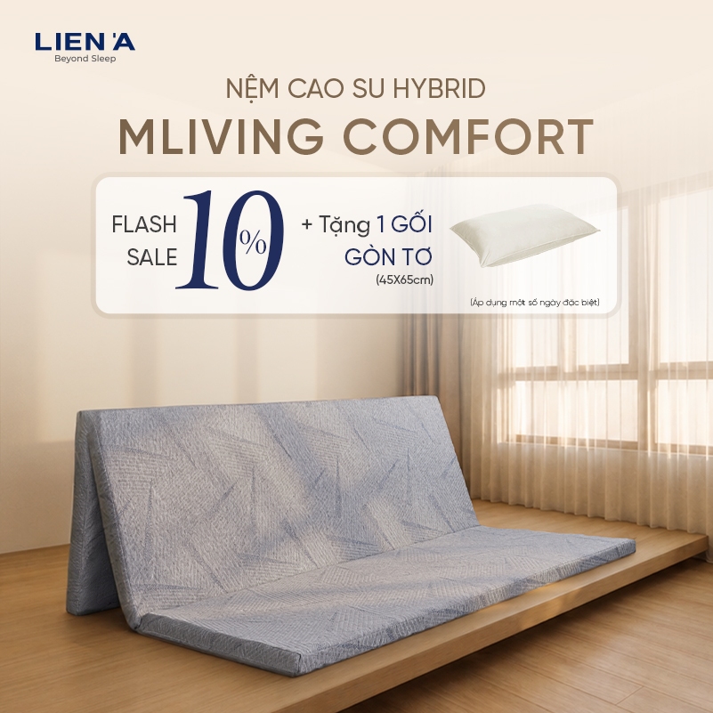 [NEW] Nệm Gấp Gọn Mliving Comfort Cao Su Thiên Nhiên Liên Á Thuận Tiện Di Chuyển