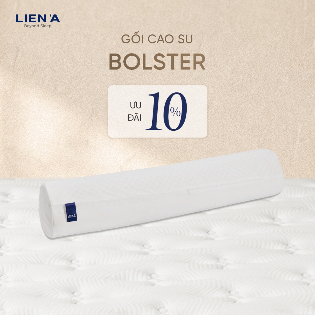 HỎA TỐC - Gối Ôm Cao Su Bolster Liên Á Đạt Chuẩn ECO An Toàn Lành Tính, Thiết Kế Không Lăn Gác Ôm Thoải Mái