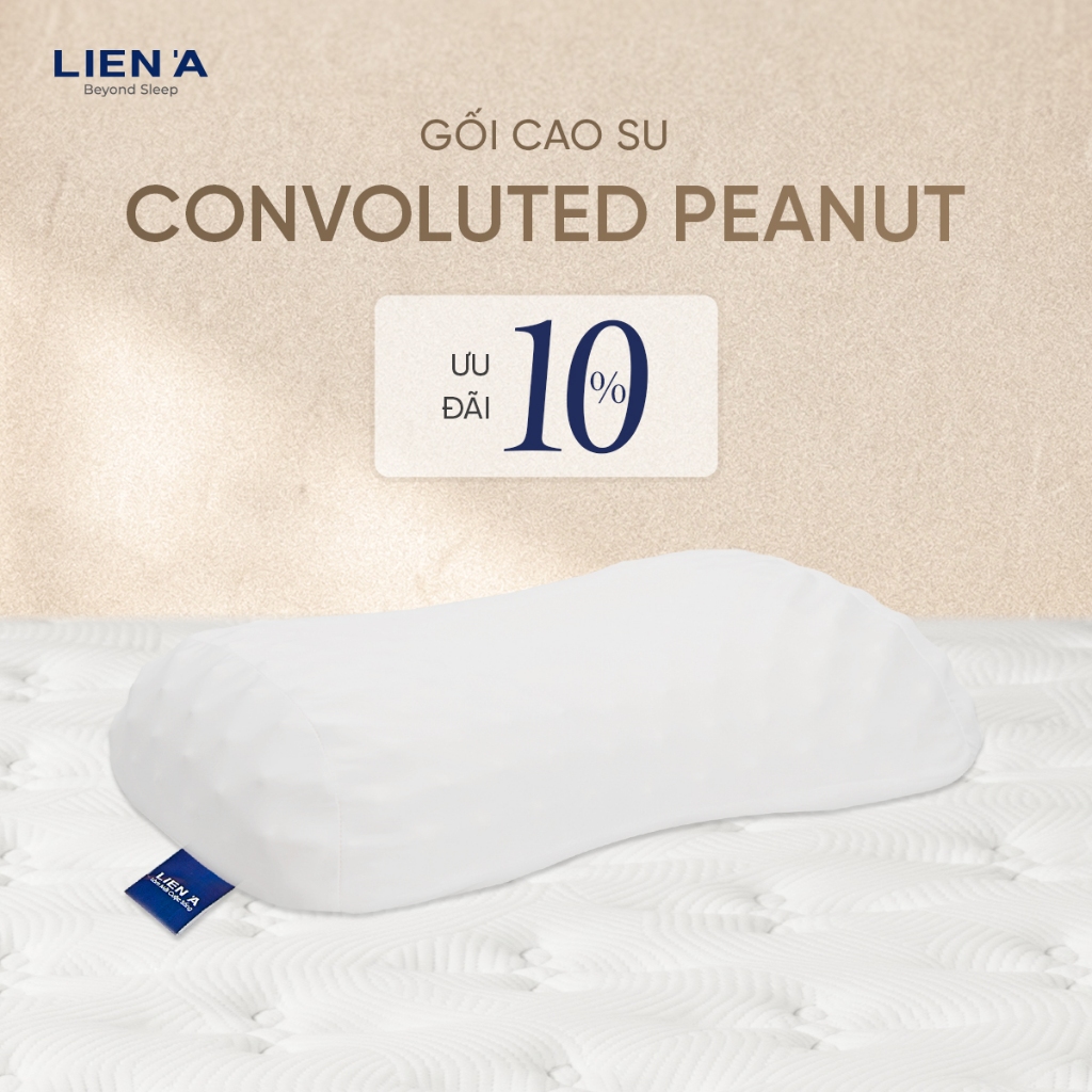 HỎA TỐC - Gối Cao Su Convoluted Peanut Liên Á, Đạt Chuẩn ECO An Toàn Lành Tính,Thiết Kế Công Thái Học Massage Thư Giãn