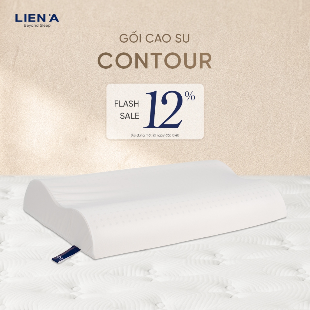 Gối Cao Su Lượn Sóng Contour Liên Á Đạt Chuẩn ECO An Toàn, Thiết Kế Công Thái Học Nâng Đỡ Êm Ái