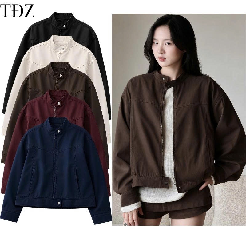 Áo Khoác Kaki 2 Lớp Cổ Tàu , Áo Khoác Bomber Mặc 4 Mùa Chống Nắng Đi Chơi Chất dày Dặn Form Dáng Rộng