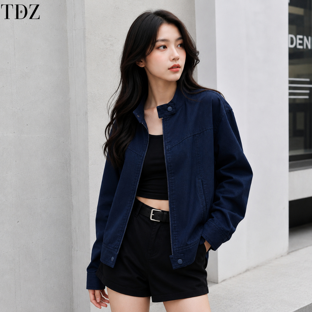 Áo Khoác Kaki 2 Lớp Cổ Tàu , Áo Khoác Bomber Mặc 4 Mùa Chống Nắng Đi Chơi Chất dày Dặn Form Dáng Rộng | BigBuy360 - bigbuy360.vn