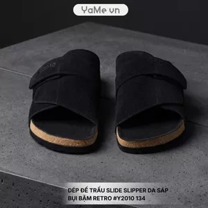 Dép Nam Đế Trấu Slide Slipper Da Suede Mềm #Y2010 134 24505 |YaMe|