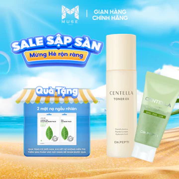 COMBO Nước Hoa Hồng Dr.Pepti Centella Toner Ex 180ml + Gel Tẩy Tế Bào Chết Dr Pepti 30ml