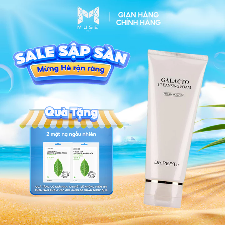 Sữa Rửa Mặt Tạo Bọt Mềm Mịn Dr.Pepti Galacto Cleansing Foam 110ml