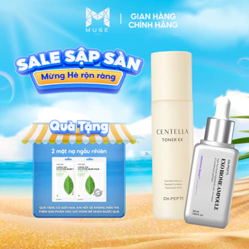COMBO Nước Hoa Hồng Dưỡng Da Cấp Ẩm Dr.Pepti 180ml + Tinh Chất Chống Lão Hóa Exo Biome 50ml
