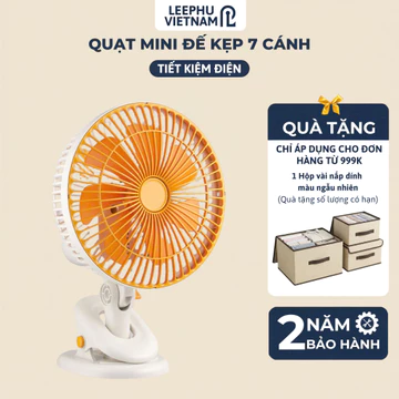 Quạt Đế Kẹp 22W, 2 Mức Gió Đa Năng - Quạt Để Bàn / Kẹp / Treo Tường - Ô tô, xe tải - Quay Tút Năng