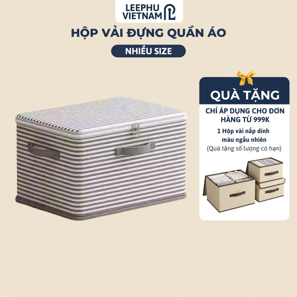 [Hộp khóa kéo] Hộp Vải Đựng Quần Áo Chăn Màn Dung Tích Lớn – Hộp Đựng Đồ Đa Năng, Nhiều Kích Thước, Chống Bụi