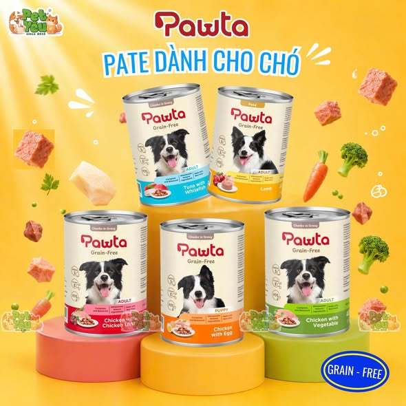 Pate Chó PAWTA Lon 400g – Thức Ăn Ướt Cho Chó Thơm Ngon, Bổ Sung Dinh Dưỡng