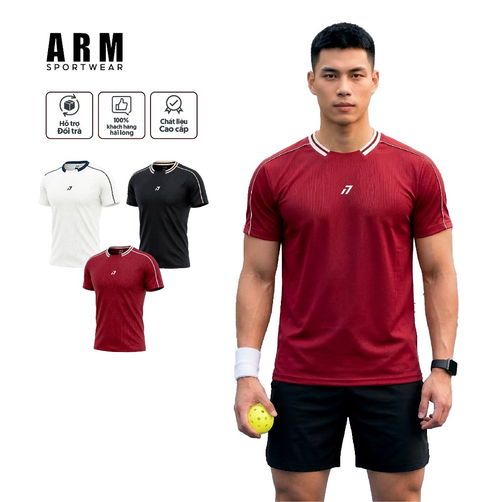 Áo Thun Nam Thể Thao Pickleball ARM STRIKE SHOT TEE thoáng khí, nhanh khô vận động thoải mái