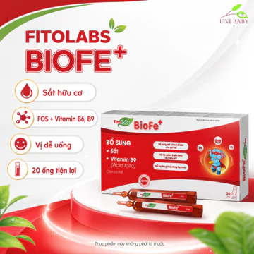 Sắt hữu cơ Fitolabs BioFe cho bé hộp 20 ống bổ sung sắt giảm nguy cơ thiếu máu tăng đề kháng không gây nóng