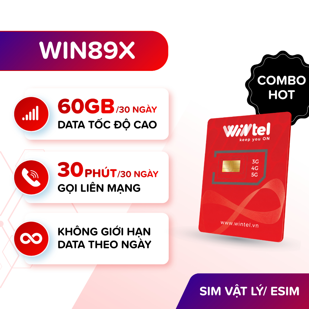 Sim Data Tốc Độ Cao Cho Shipper, Xe Ôm Công Nghệ - SIM 4G Wintel Win89X | BigBuy360 - bigbuy360.vn