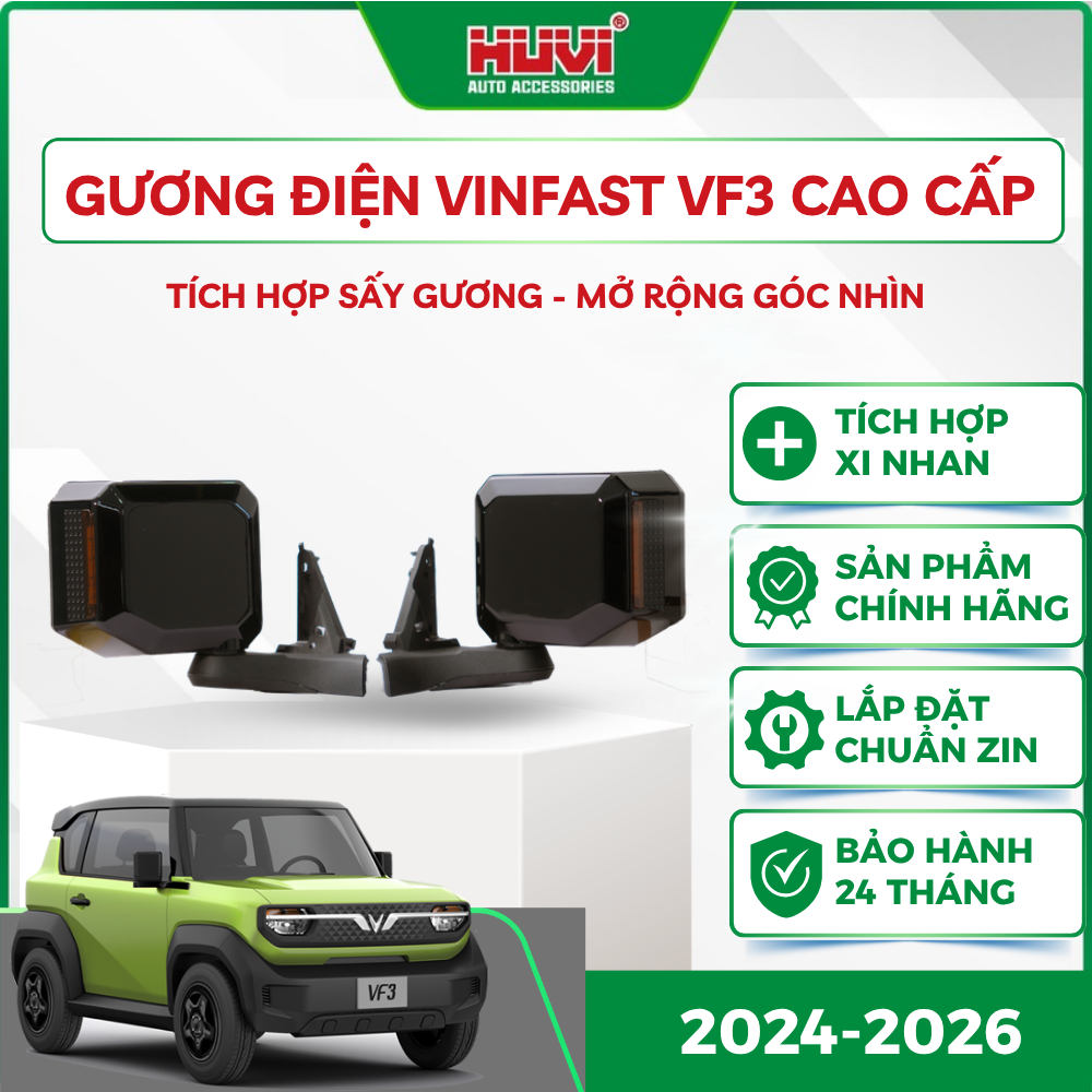 |TẶNG MÓC SỪNG+CHẮN BÙN| Gương điện VF3 Huvi - Thêm Một Chạm, Thêm An Toàn | BigBuy360 - bigbuy360.vn