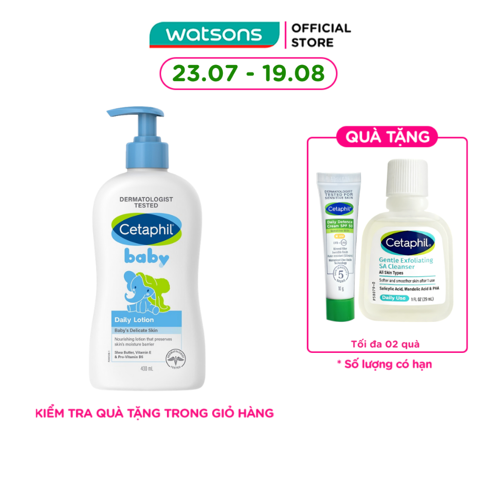 Kem Dưỡng Da Trẻ Em Cetaphil Baby Daily Lotion 400ml