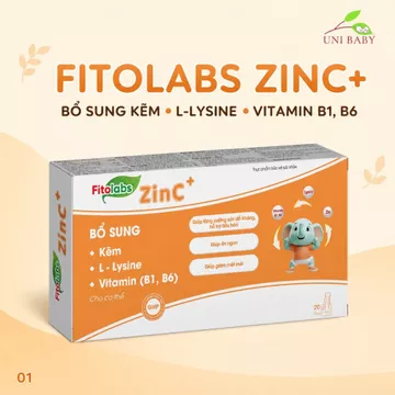 Kẽm Fitolabs Zinc cho bé hộp 20 ống bổ sung kẽm tăng đề kháng ăn ngon miệng hỗ trợ hấp thu giảm biếng ăn
