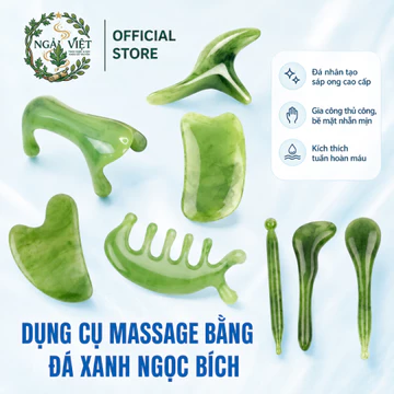 [Tách Lẻ] Dụng Cụ Massage Đá Sáp Ong – Cạo Gió – Dụng Cụ Ấn Huyệt Giảm Đau Vân Đá Xanh Ngọc & Xanh Lá