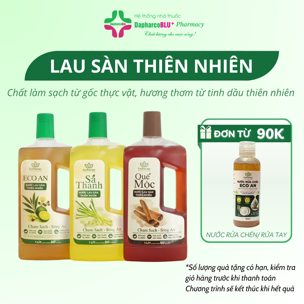 Nước Lau Sàn Thiên Nhiên 1000ml - Hỗ trợ xua đuổi muỗi, côn trùng - Thành phần lành tính, hương thơm dịu nhẹ