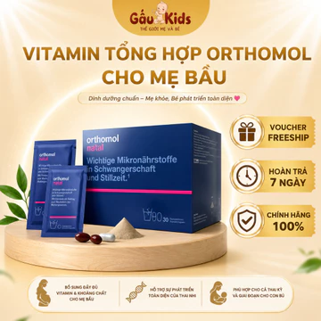 Bổ Bầu Orthomol Natal - Bổ Sung Vitamin Sắt, Canxi, Lợi Khuẩn, DHA, EPA - Vitamin Bầu Sau Sinh - Gaukids