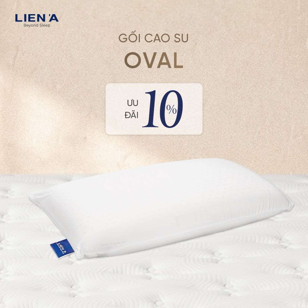 Gối Cao Su Oval Liên Á Êm Ái, Đạt Chuẩn ECO An Toàn Lành Tính, Phù Hợp Mọi Tư Thế Ngủ