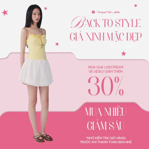 [HOẢ TỐC HCM] DOTTIE - Chân váy ngắn trang trí bèo - Trắng - S0284