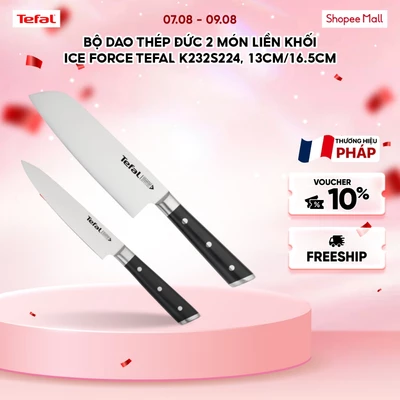 Bộ dao thép Đức 2 món liền khối Ice Force Tefal K232S224, 13cm/16.5cm