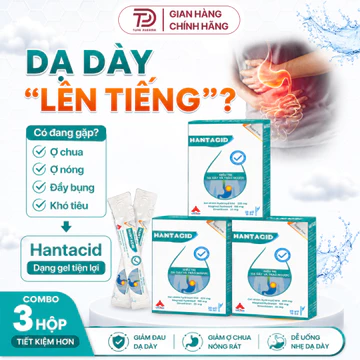 Combo 3 hộp Gel Dạ Dày Hantacid 20 Gói x 10ml | Hỗ Trợ Giảm Ợ Nóng, Ợ Chua, Đầy Bụng, Khó Tiêu, Trào Ngược Dạ Dày