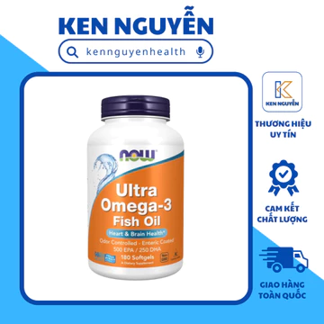 NOW Ultra Omega-3 Fish Oil 500 EPA / 250 DHA | Dầu Cá Omega-3 Hàm Lượng Cao, Hỗ Trợ Tim Mạch, Não Bộ