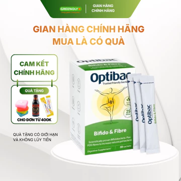 Optibac Men Vi Sinh Bifido & Fibre Hỗ Trợ Giảm Táo Bón, Bổ Sung Chất Xơ 30 Gói