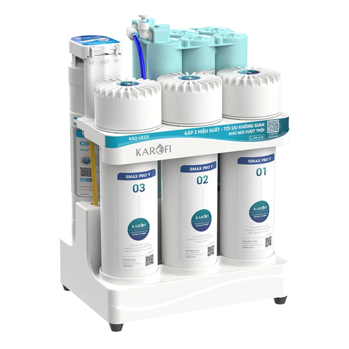 Máy lọc nước RO để gầm Karofi KAQ-UE03 _ Thu hồi nước 40% _ Hệ thống 10 lõi _ Công suất 10l/h