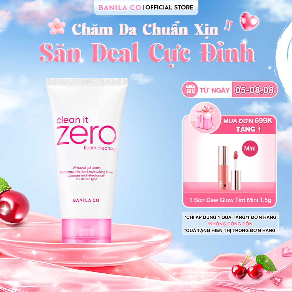 Sữa rửa mặt Banila Co Z​e​r​o F​o​a​m C​l​e​a​n​s​e​r 150ML công thức nhẹ dịu dành cho mọi loại da