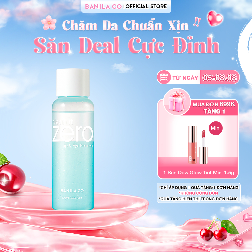 Nước Tẩy Trang Chuyên Dụng Cho Mắt Và Môi B. By Banila Lip & Eye Remover Sạch Sâu Loại Bỏ Lớp Makeup 100ML