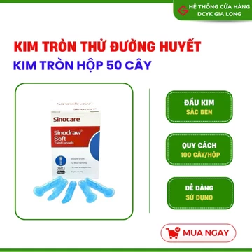 Kim Tròn Thử Đường Huyết (Hộp 50 Kim) - Kim Lấy Máu Không Đau